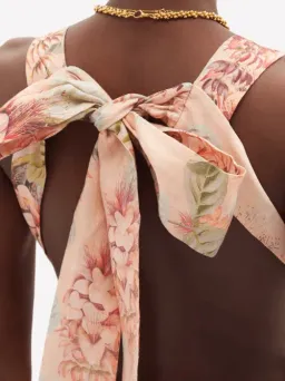Zimmermann Candescent Plunge Neck Mini Print Size 0 for rent on The Volte - image 4