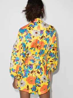 Zimmermann Estelle Panelled Playsuit Yellow Floral Print Size 0 for rent on The Volte - image 2