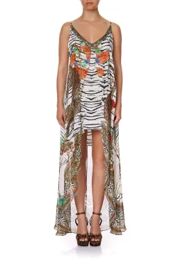 Camilla Cosmic Conflict Flared Mini Dress with Sheer Overlay Size M for rent on The Volte - image 1