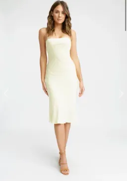 Kookai Como Bias Slip Dress Yellow Size 34 for rent on The Volte - image 1