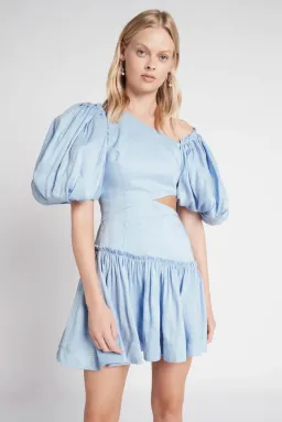 Aje Chateau Mini Dress Sky Blue Size 8 for rent on The Volte - image 2