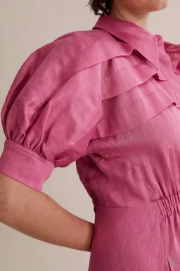Country Road Pleat Detail Midi Dress Pink Size 6 for rent on The Volte - image 4