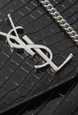 Saint Laurent Croc Leather Shoulder Bag Black for rent on The Volte - image 3