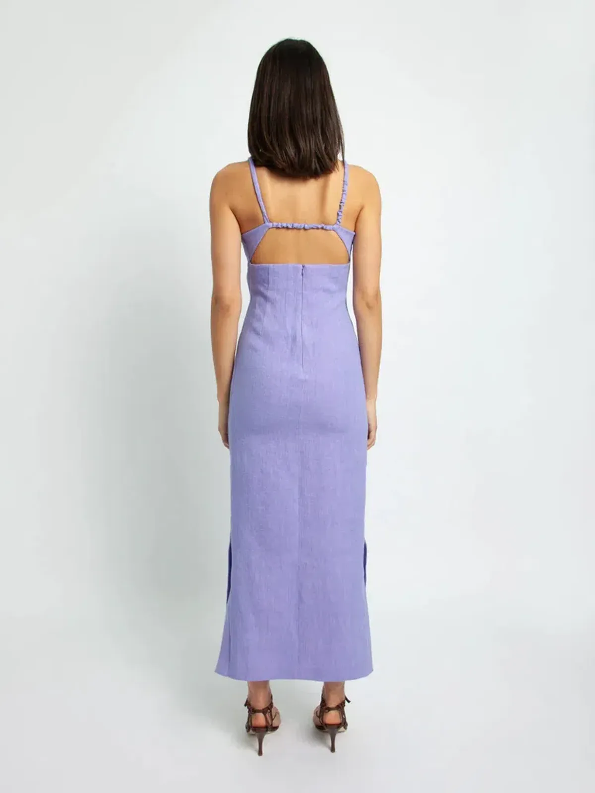 Christopher Esber Lattice Bra Dress Purple Size 6 - Image 3