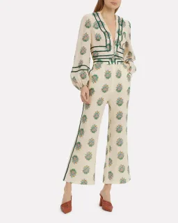 Zimmermann Verity Contrast Bind Top and Pants Set Print Size 3 for rent on The Volte - image 1