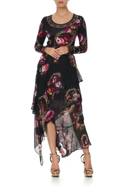 Camilla Asymmetrical Ruffle Skirt Mirror Mirror Print Size S for rent on The Volte - image 2