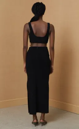 Bec & Bridge Clover Crop Top Size 10 and Midi Skirt Size 8 Set Black  for rent on The Volte - image 2