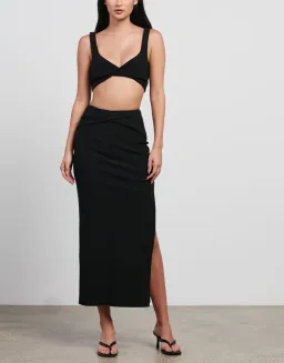 Bec & Bridge Clover Crop Top Size 10 and Midi Skirt Size 8 Set Black  for rent on The Volte - image 3