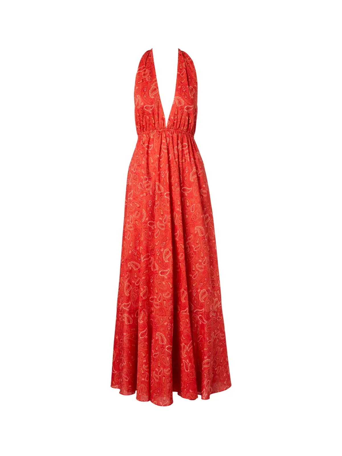 Scanlan Theodore Cotton Paisley Halter Dress Red Size AU 8 - Image 5