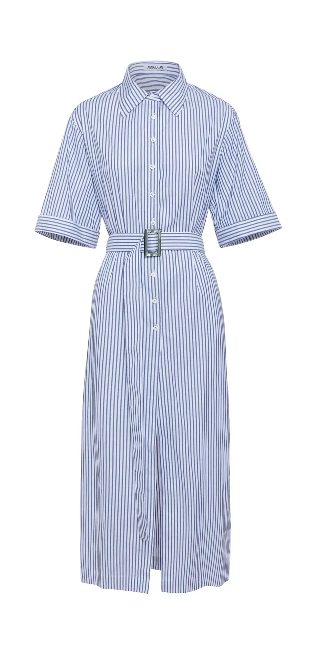 Anna Quan Zola Belted Striped Midi Dress Print Size 8 - Image 5