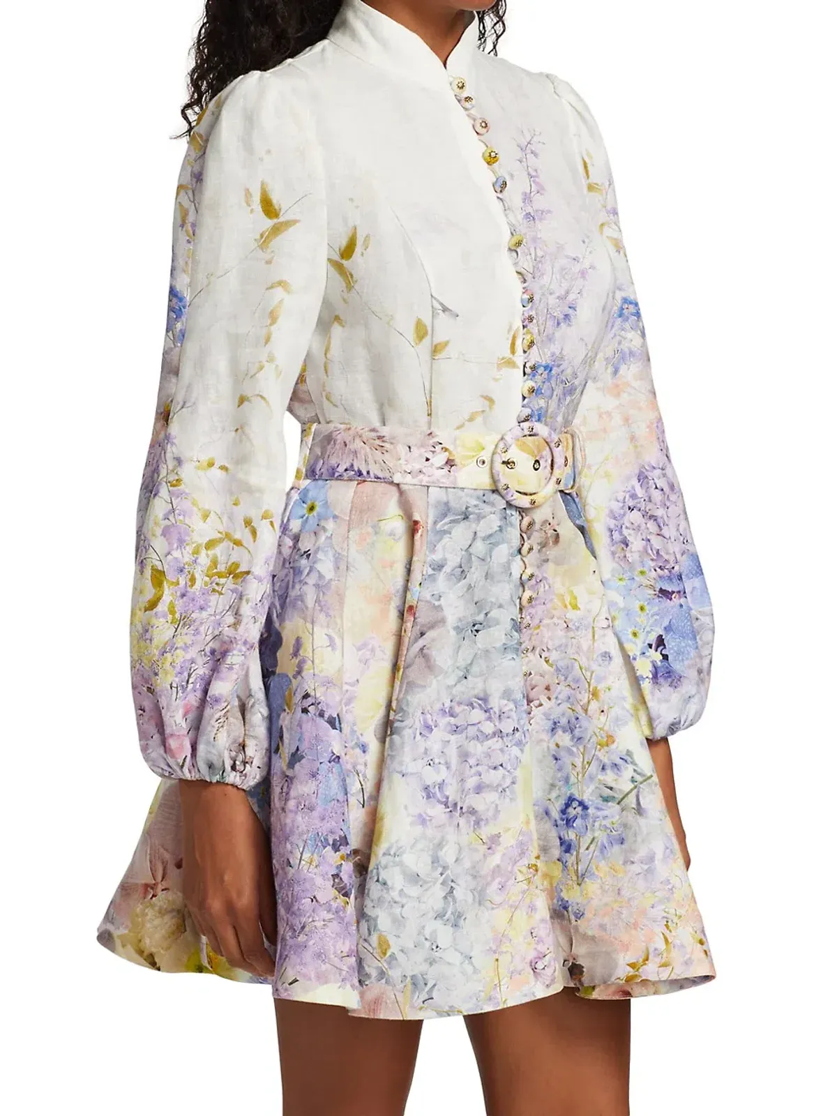 Zimmermann Rhythmic Buttoned Mini Dress Print Size 0/Au 8 - Image 2