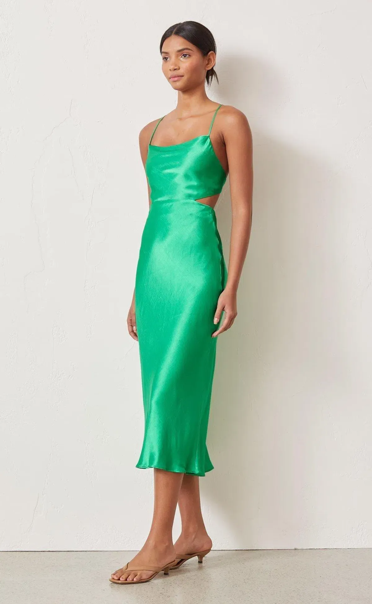 Bec & Bridge Loren Cut Out Midi Dress - Green - Size 10 - Image 5