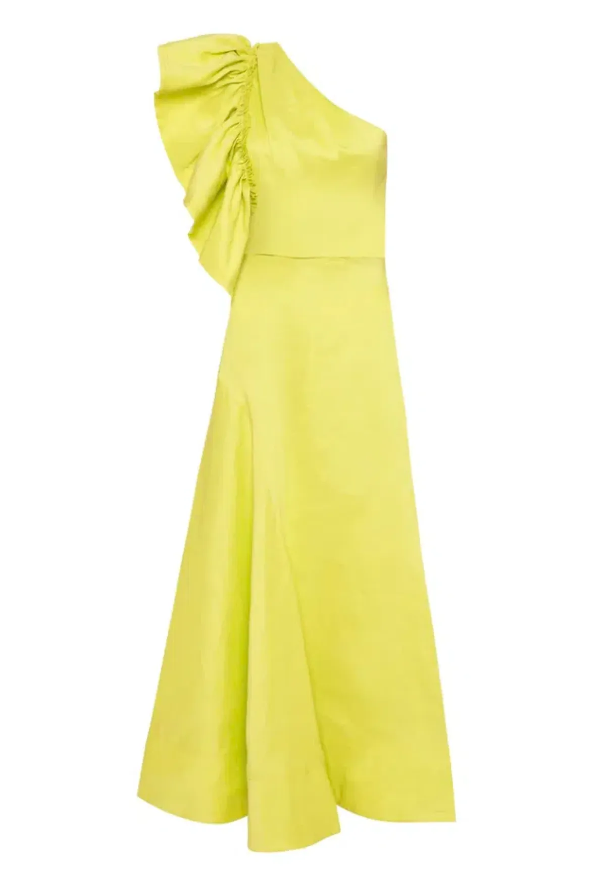 Aje Bonjour Asymmetric Midi Dress Lime Green Size 12 - Image 5