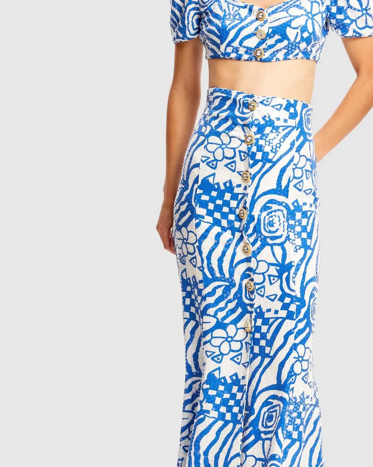 Alice McCall Daisy Daze Crop Top and Skirt Set Print Size 6 - Image 4
