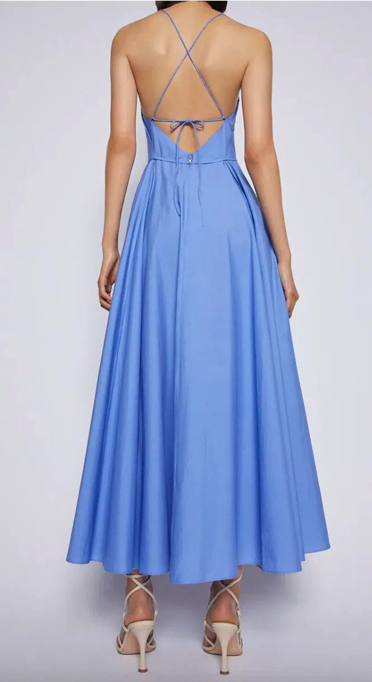 Scanlan Theodore Parachute Cotton Strappy Dress Blue Size 6 - Image 4