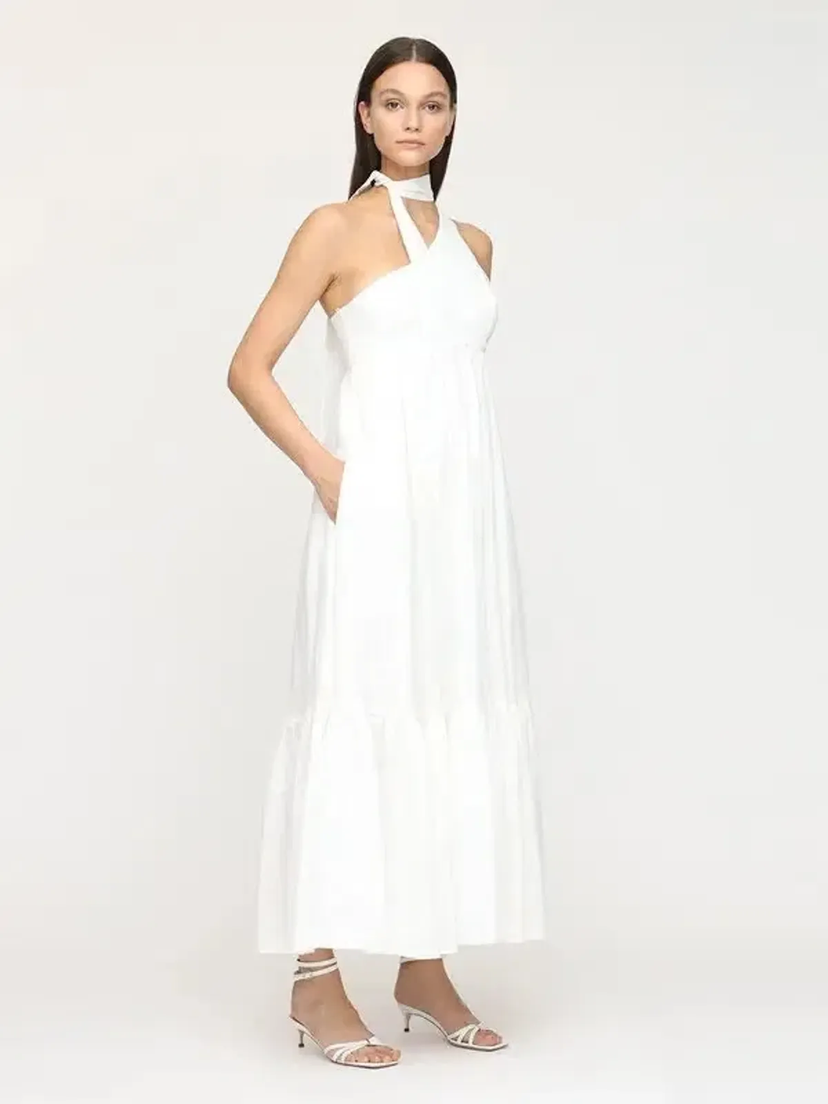 Zimmermann Juliette One Shoulder Linen Maxi Dress White Size 8 - Image 1