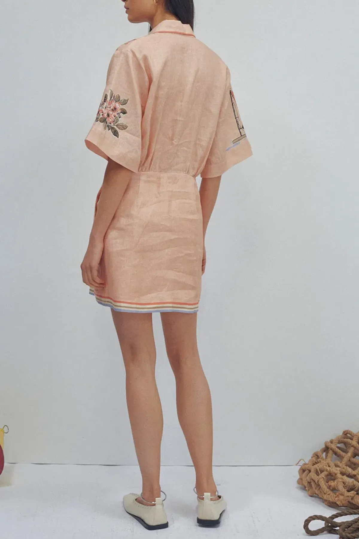 Alemais Marina Mini Shirtdress Print Size 14 - Image 3