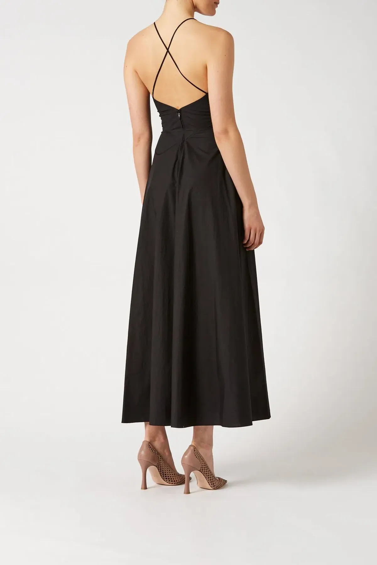 Scanlan Theodore Cotton Strappy Dress Black Size 6 - Image 3