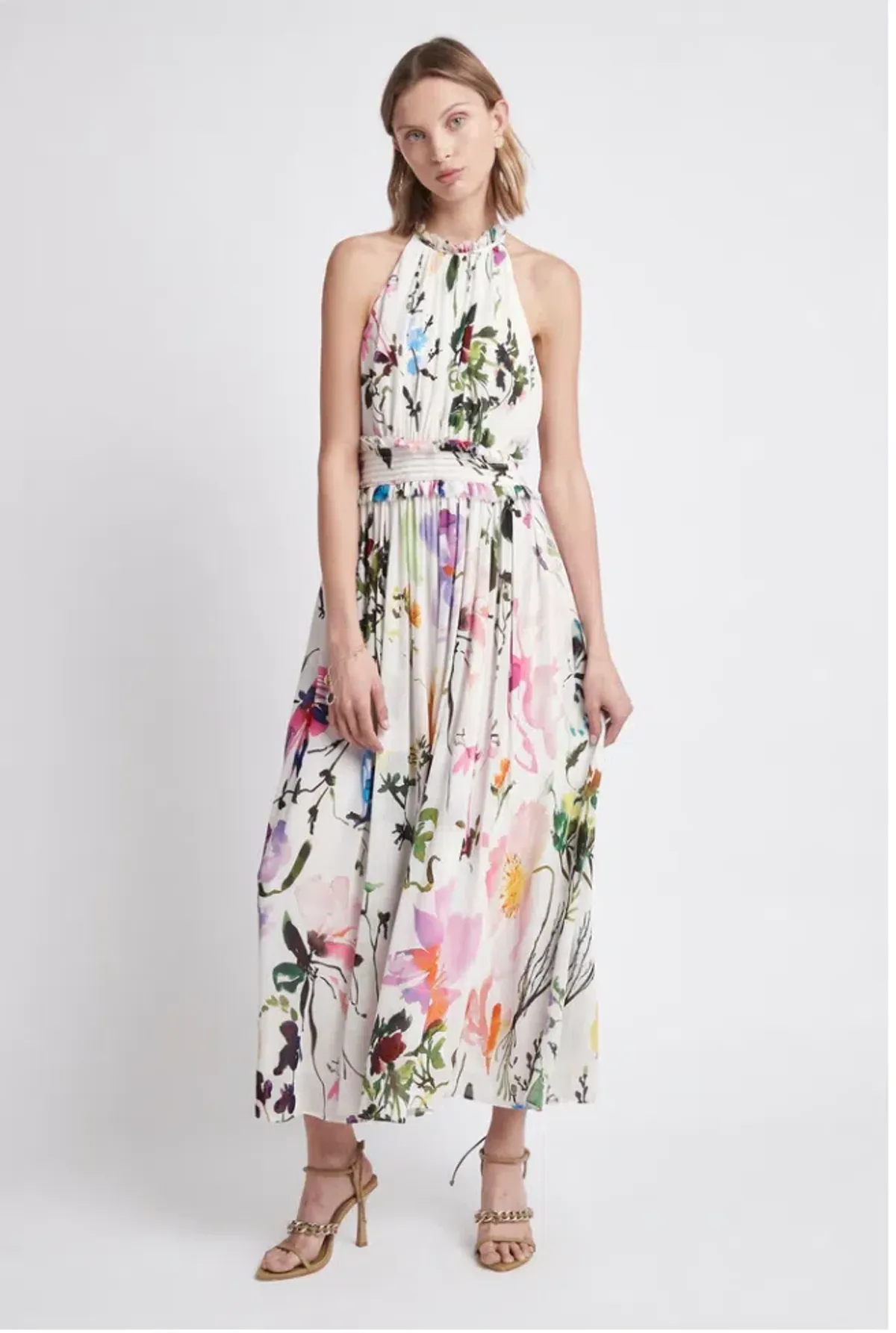 Aje Introspect High Neck Midi Dress Print Size 10 - Image 1