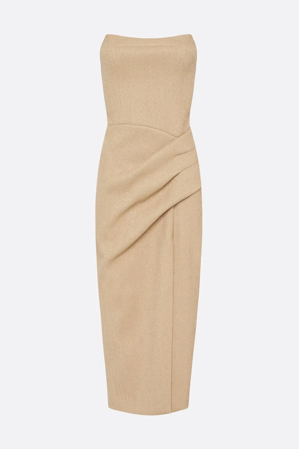 Manning Cartell French Kiss Strapless Midi Dress Beige Size 10 - Image 3