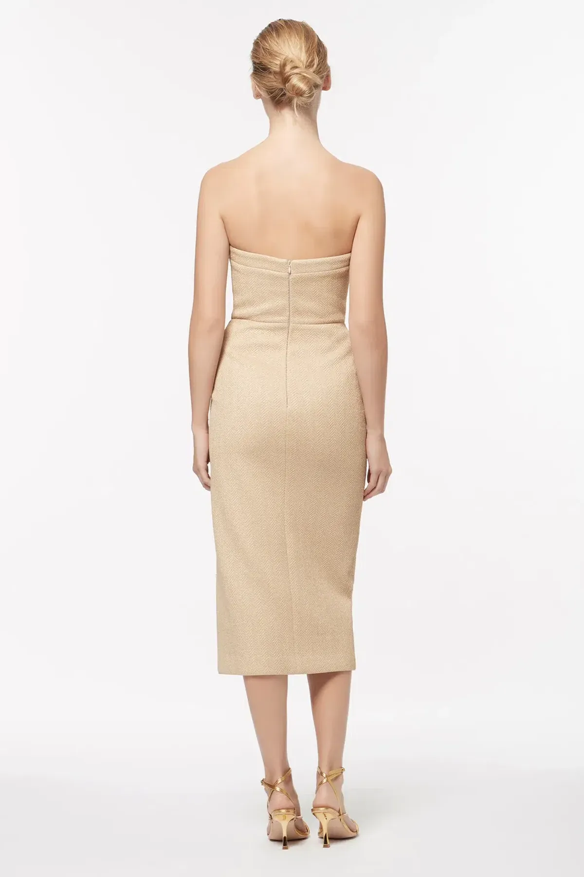 Manning Cartell French Kiss Strapless Midi Dress Beige Size 10 - Image 2