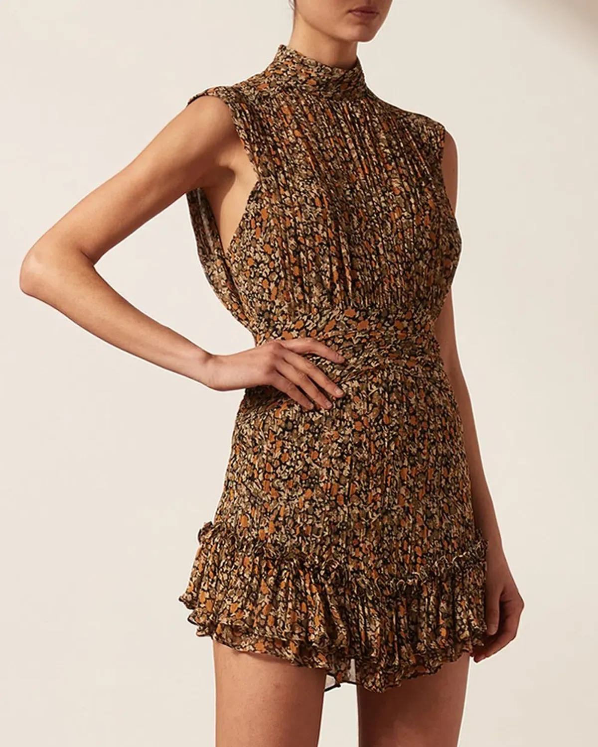 Shona Joy Paloma Sleeveless Mini Dress Print Size 8 - Image 4