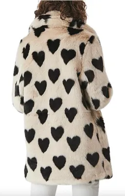 Ena Pelly Minimalist Faux Fur Jacket Love Hearts Size 8 for rent on The Volte - image 2