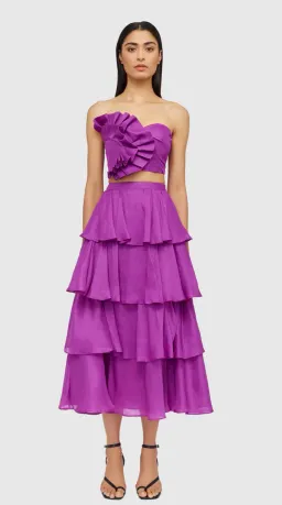 Leo and Lin Violet Wrap Bustier & Tiered Skirt Set Size 8 for rent on The Volte - image 2