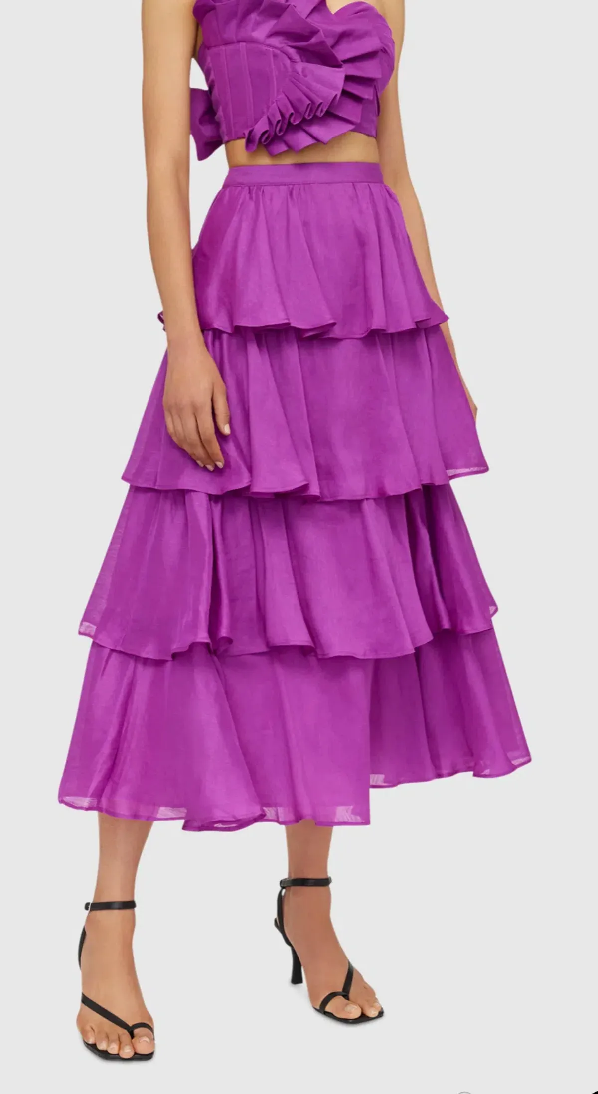 Leo and Lin Violet Wrap Bustier & Tiered Skirt Set Size 8 - Image 6