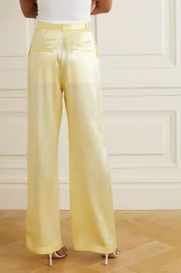 Michael Lo Sordo Relaxed Silk Boy Pants Pale Yellow Size AU 4 for rent on The Volte - image 3