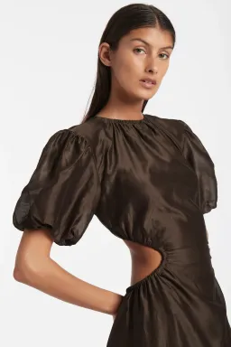 Sir The Label Anje Puff Sleeve Gown In Chocolate Size AU 10  for rent on The Volte - image 2