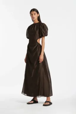 Sir The Label Anje Puff Sleeve Gown In Chocolate Size AU 10  for rent on The Volte - image 4