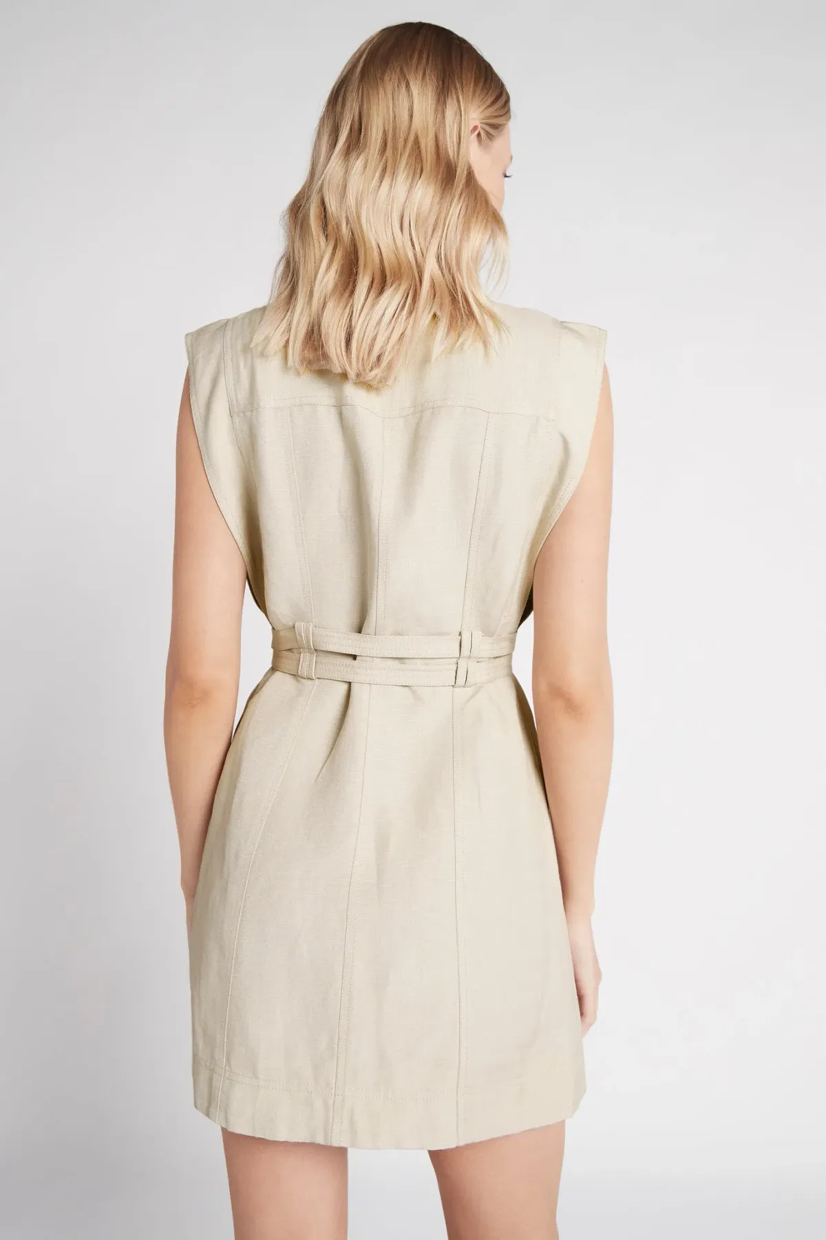 Aje Evermore Pocket Dress Beige Size 12 - Image 3