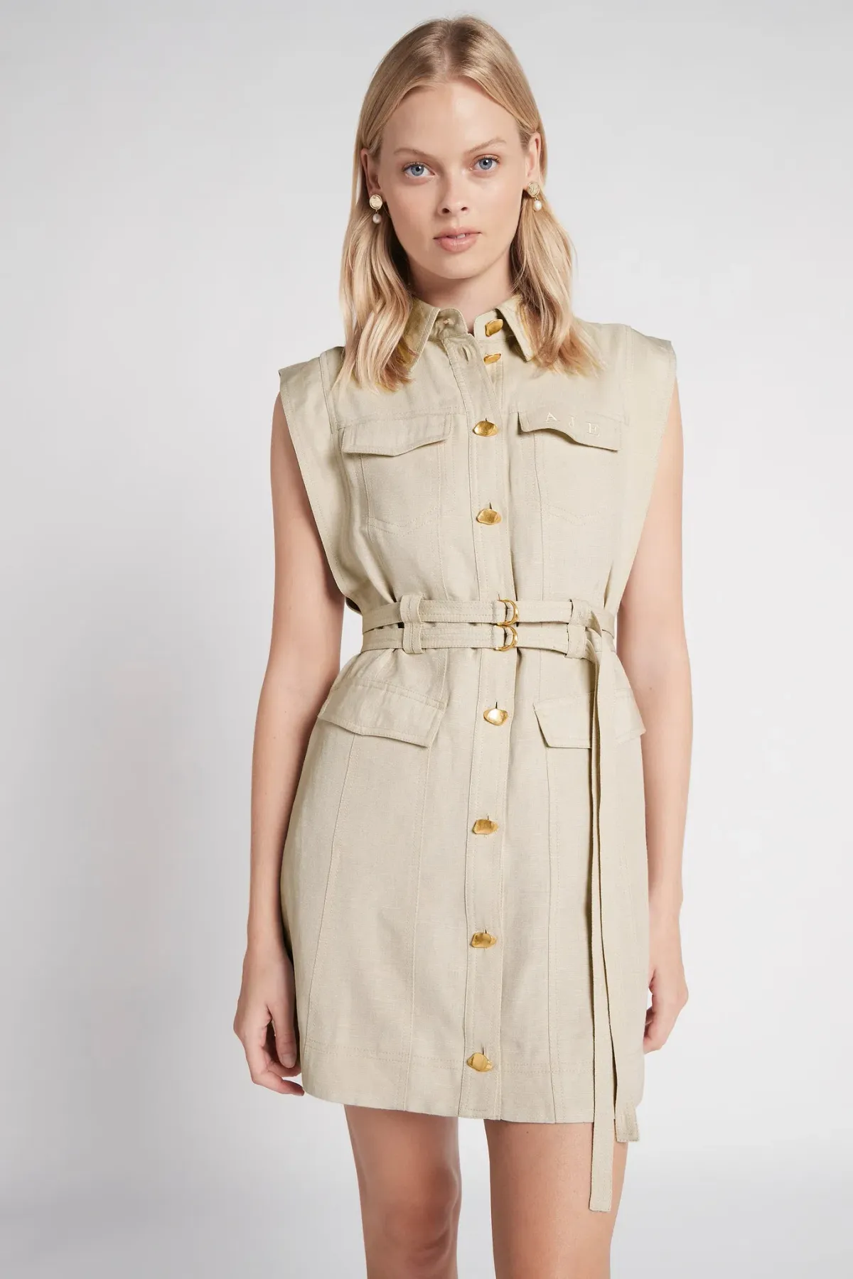 Aje Evermore Pocket Dress Beige Size 12 - Image 1
