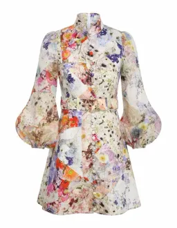 Zimmermann Prima Belted Mini Dress Patchwork Floral Print Size 0P/Au 6  for rent on The Volte - image 5