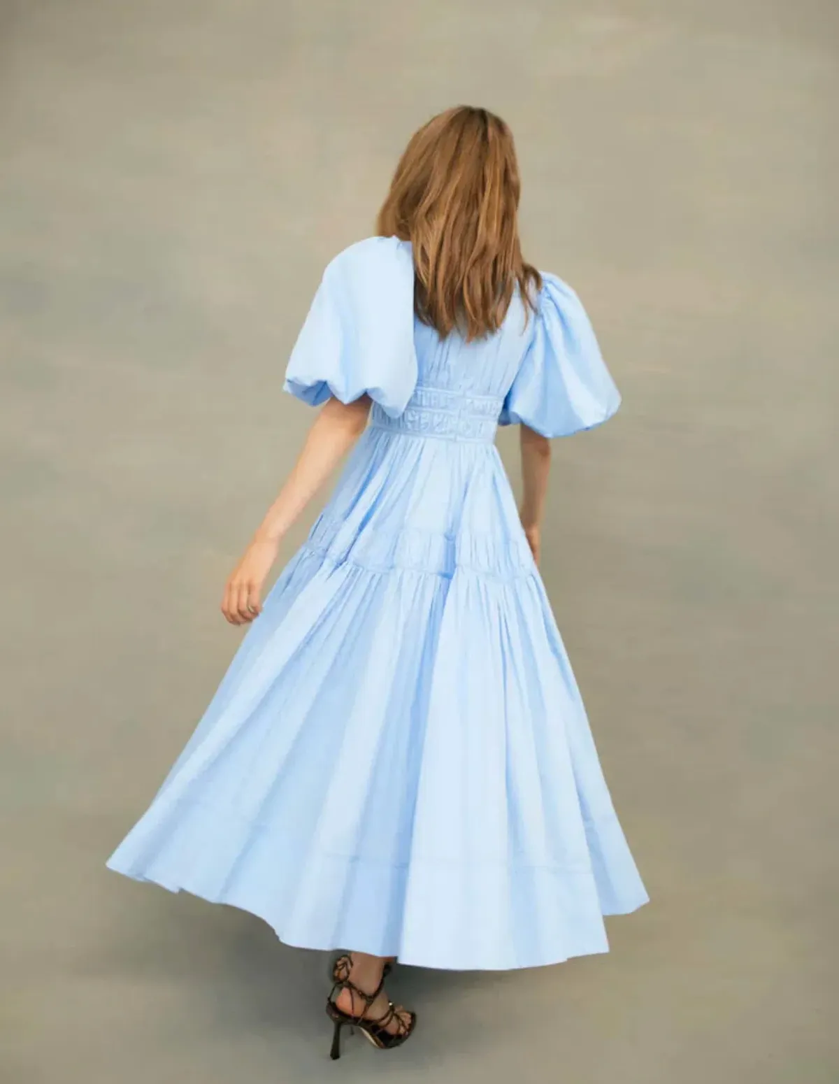 Aje Fallingwater Gathered Midi Dress Blue Size 10 - Image 2