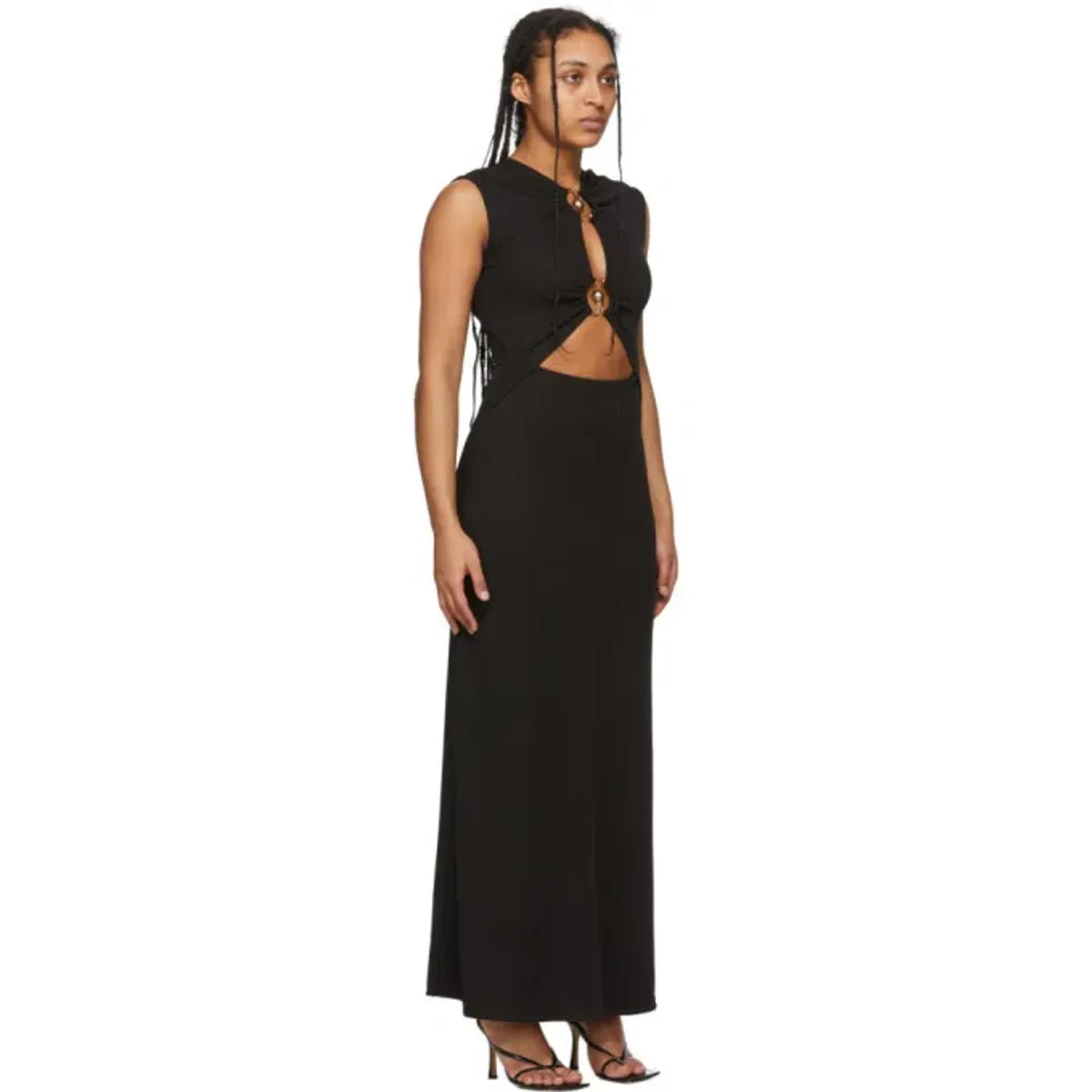 Christopher Esber Black Orbit Ruched Tank Dress Black Size 10 - Image 3