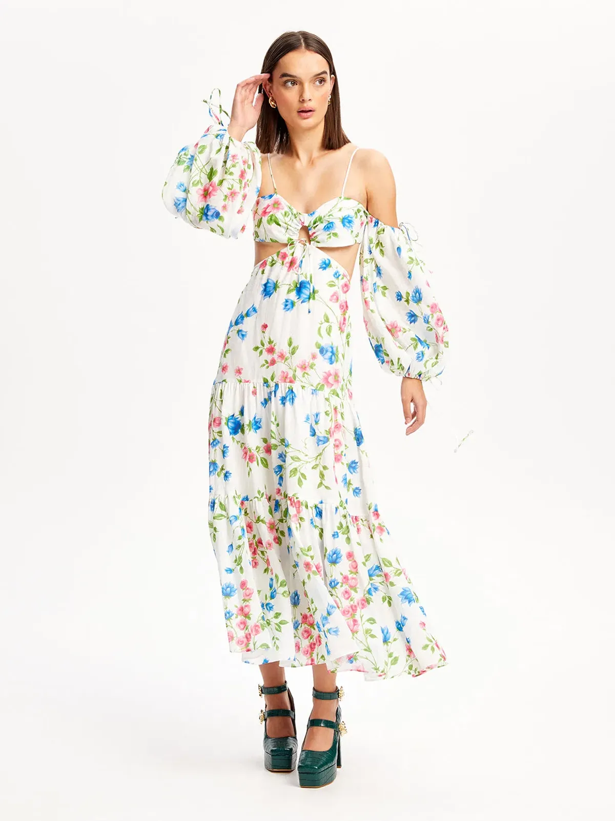 Alice McCall Rolling Meadows Midi Dress Bluebell Print Size 12 - Image 5