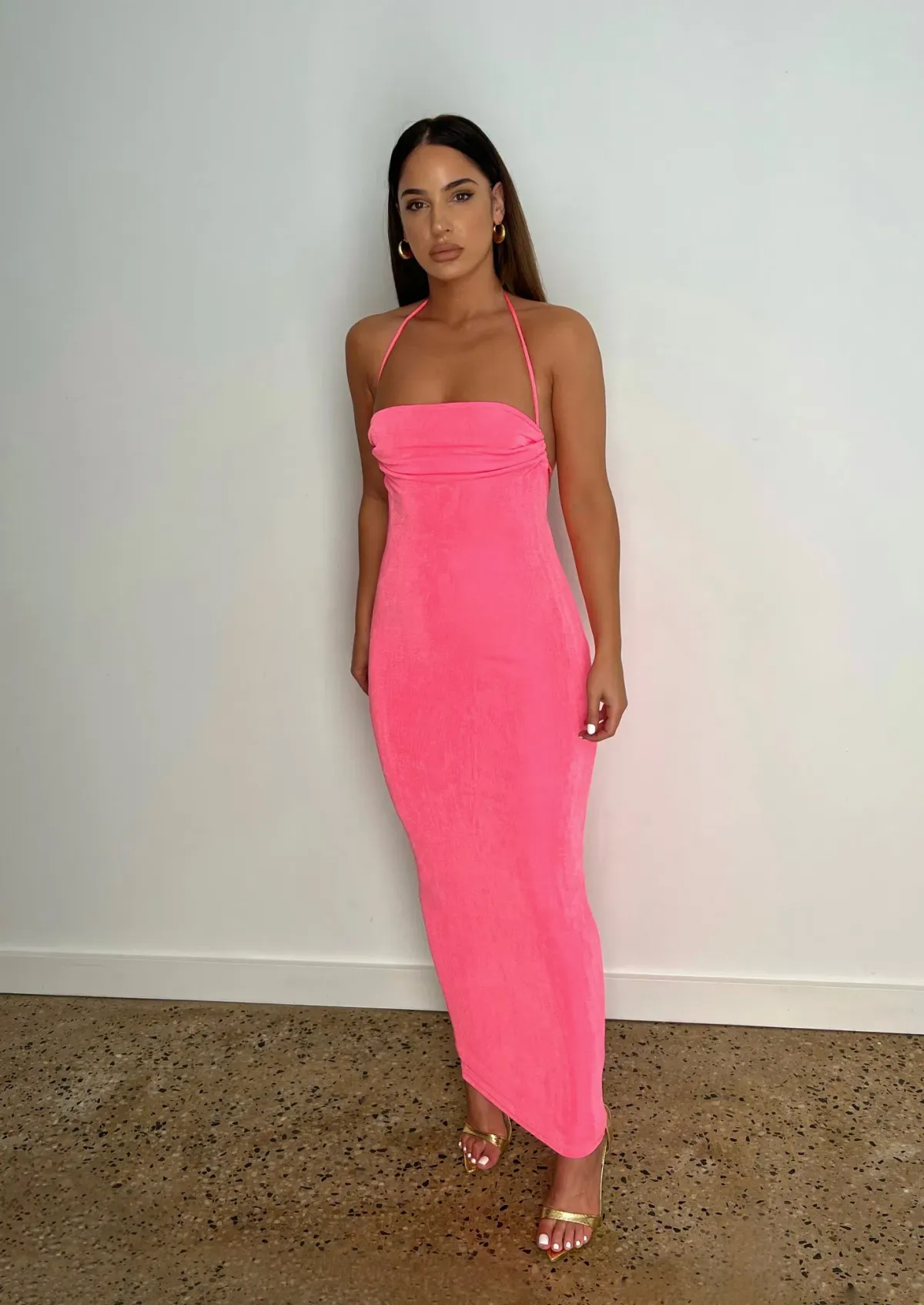 Mélani the Label Ciana Midi Dress Hot Pink Size XXS - Image 3