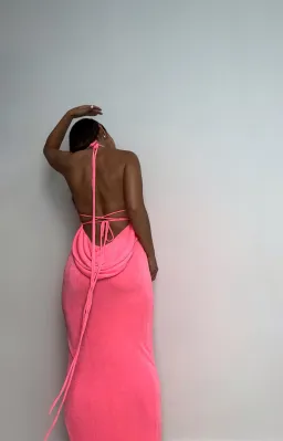Mélani the Label Ciana Midi Dress Hot Pink Size XXS for rent on The Volte - image 1