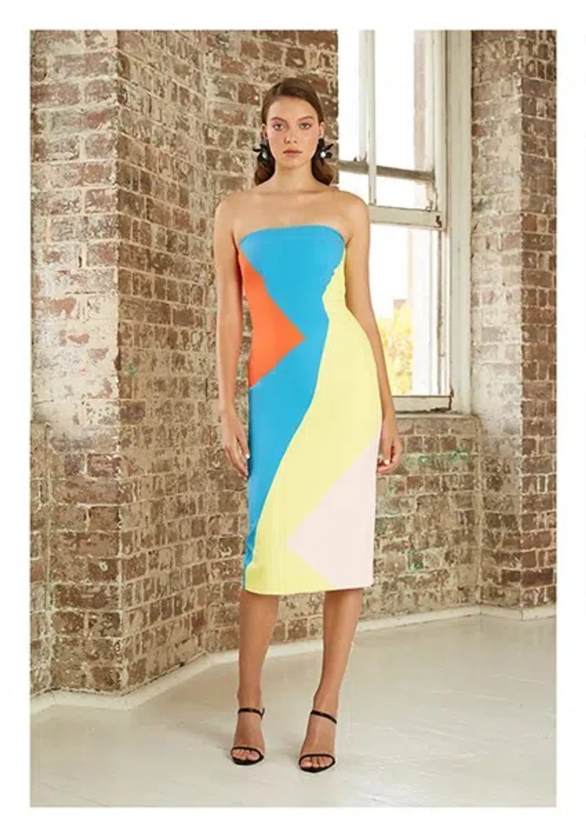 By Johnny Strapless Dress Multi Splice Size 10 - Image 1