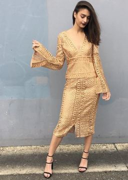 Thurley Sonnet Dress - Gold Size 10 for rent on The Volte - image 4