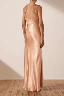 Shona Joy La Lune Cross Draped Maxi Dress Desert Rose Size 16 for rent on The Volte - image 2