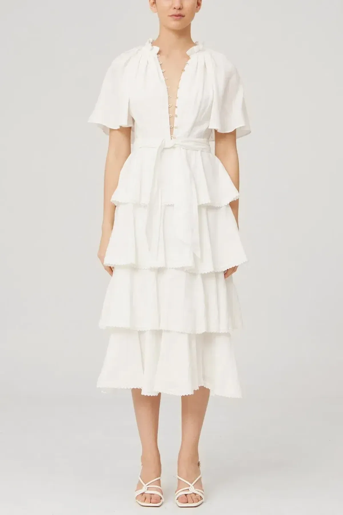 Keepsake the Label Current Midi Dress in Porcelain White Size 10 - Image 1