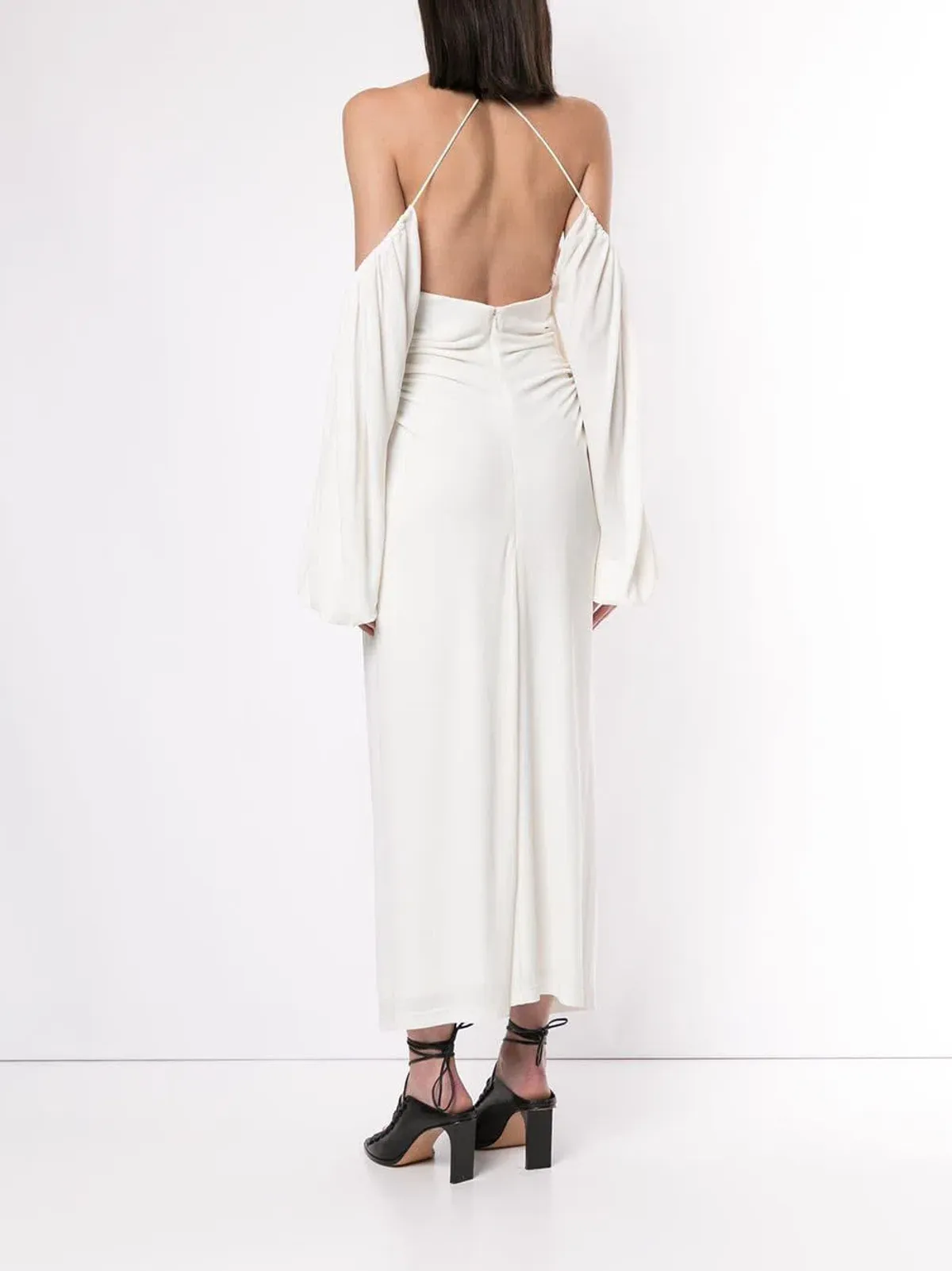 Dion Lee Ruched Midi Dress White Size 8 - Image 3