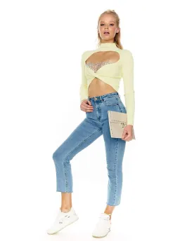 Dion Lee Twist Back Long Sleeve Knit Top Lemon Yellow Size 8 for rent on The Volte - image 7