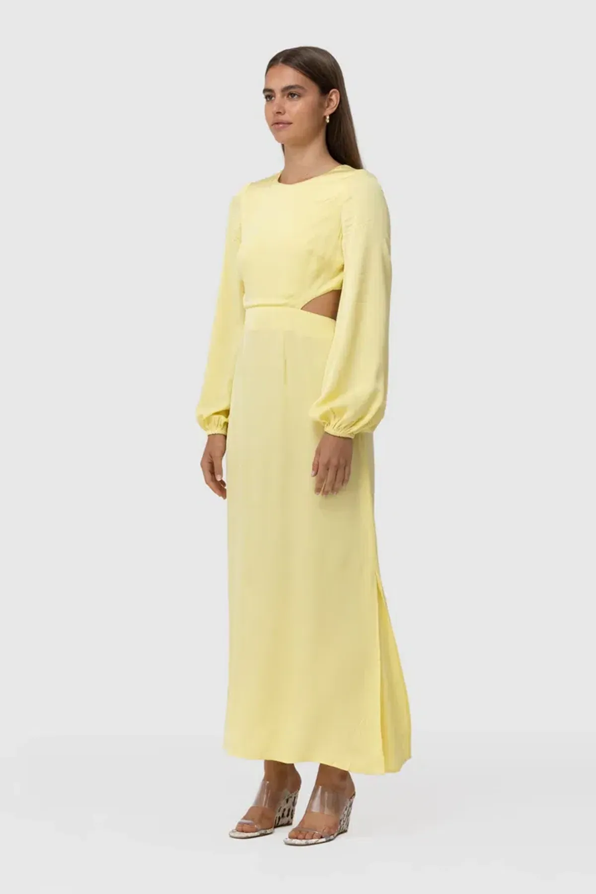 The Wolf Gang Marrakesh Cut Out Dress Lemon Size 6 - Image 4