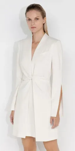 Cue Ivory Twist Front Dress in Ecru Cream Size 10 for rent on The Volte - image 3