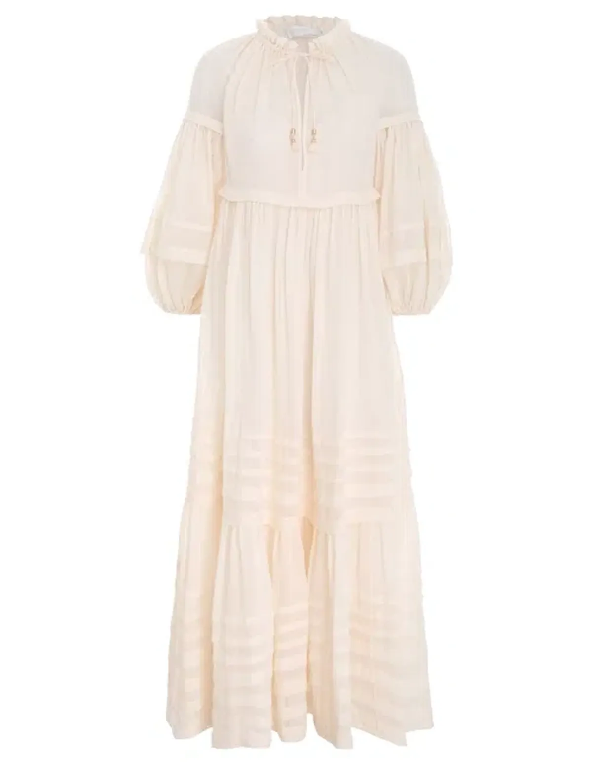Zimmermann Moonshine Tuck Midi Dress Cream Size 1 / AU 10 - Image 5