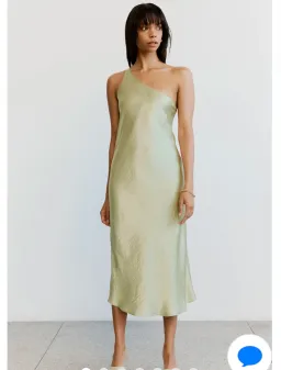Third Form Crush Bias One Shoulder Midi Dress Apple Green Size 8 for rent on The Volte - image 6